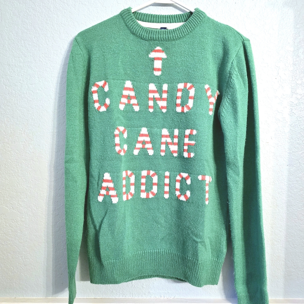 Christmas Sweater Size XS * Candy Cane Addict Fun * Festive Wear